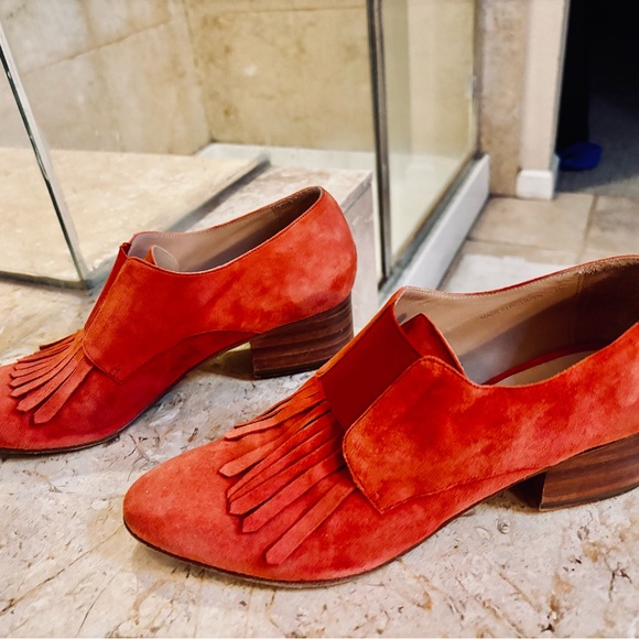 Officine Creative Shoes - Officine Creative Salmon-Colored Suede Fringe Euro Loafers